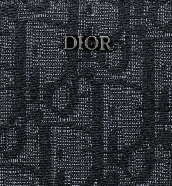 DIOR Zipped Long Wallet  Black Oblique Jacquard - Image 4