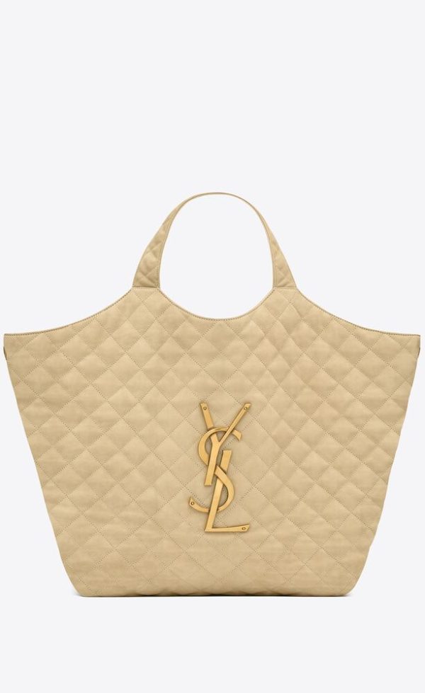 SAINT LAURENT ICARE MAXI SHOPPING BAG IN QUILTED NUBUCK SUEDE - Image 2