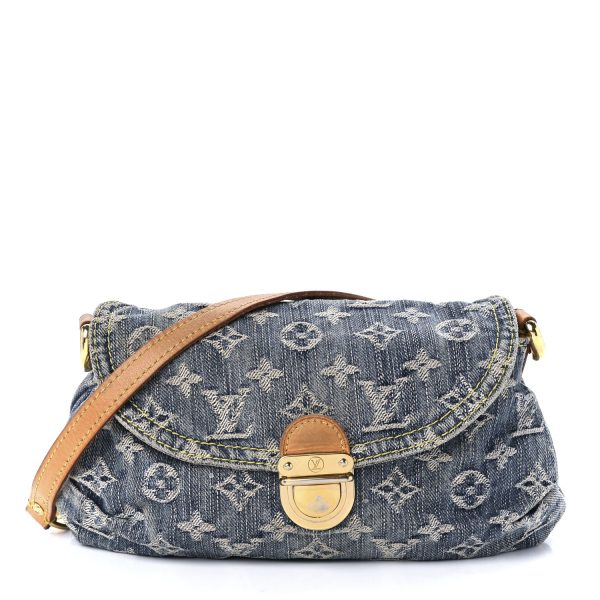 LOUIS VUITTON Monogram Denim Mini Pleaty Blue
