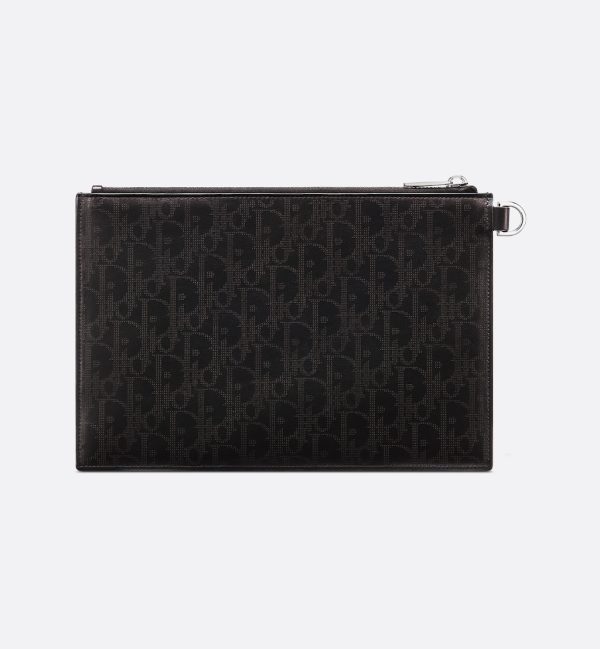 DIOR A5 Pouch Black Oblique Galaxy Leather - Image 3
