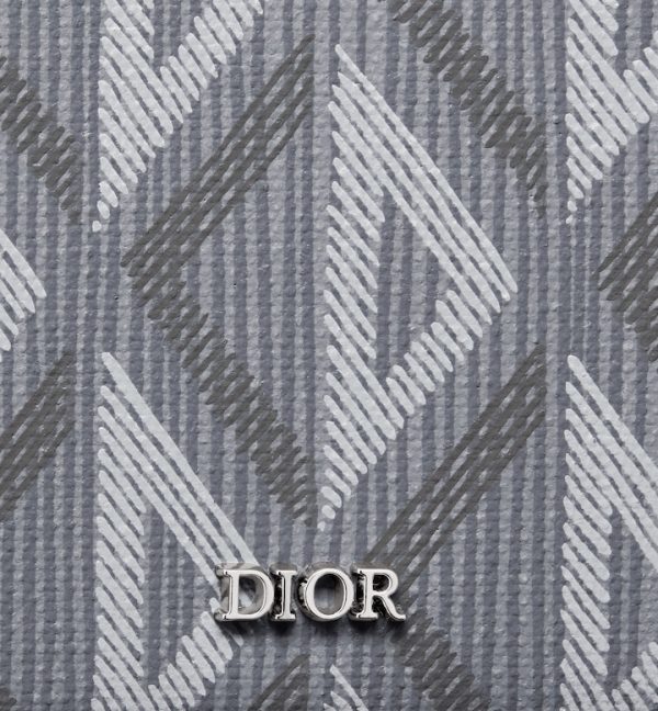 DIOR Bifold Wallet Gray CD Diamond Canvas - Image 2