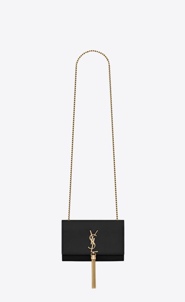 SAINT LAURENT KATE SMALL TASSEL IN GRAIN DE POUDRE EMBOSSED LEATHER