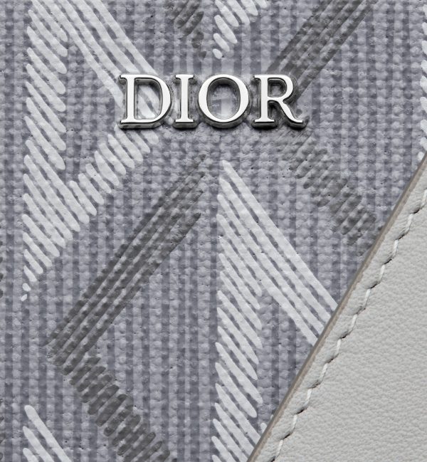 DIOR A5 Pouch Gray Diamond Canvas - Image 4