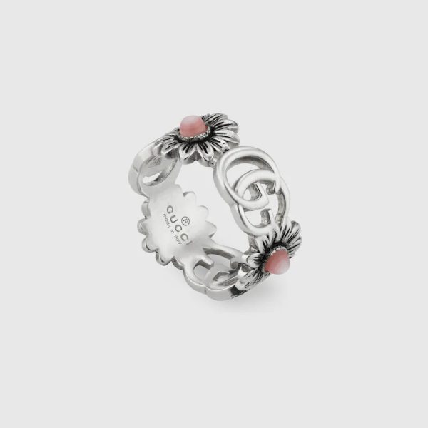 GUCCI DOUBLE G MOTHER OF PEARL RING