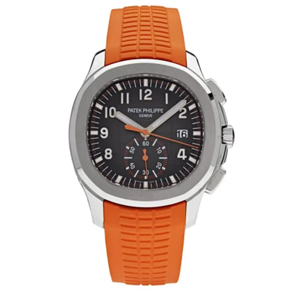 Patek Philippe Aquanaut Steel 5968A-001 Orange Strap & Black Embossed dial