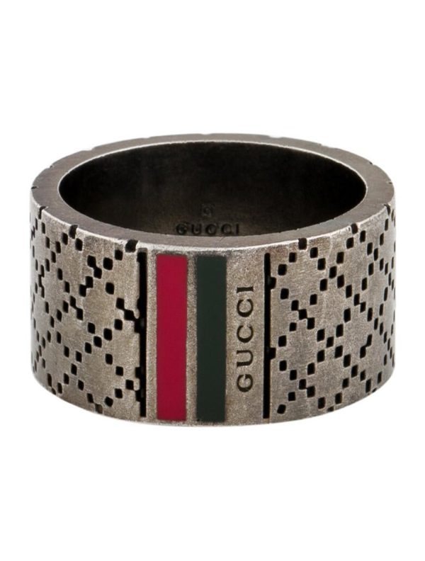 GUCCI Enamel Wide Diamantissima Ring - Image 2