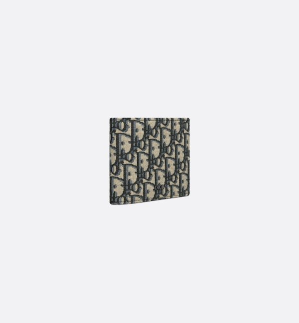 DIOR Compact Wallet Beige and Black Oblique Jacquard - Image 2