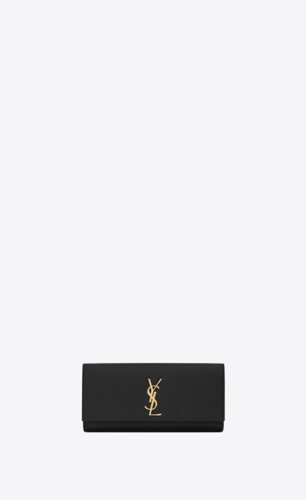 SAINT LAURENT KATE CLUTCH IN GRAIN DE POUDRE EMBOSSED LEATHER