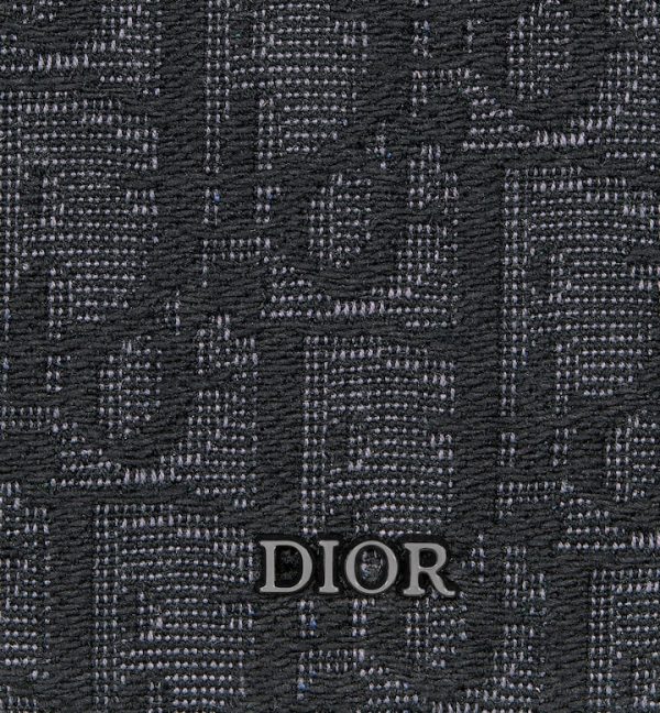 DIOR Vertical Bifold Wallet Black Oblique Jacquard - Image 3
