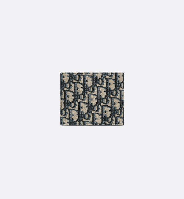 DIOR Wallet  Beige and Black Oblique Jacquard