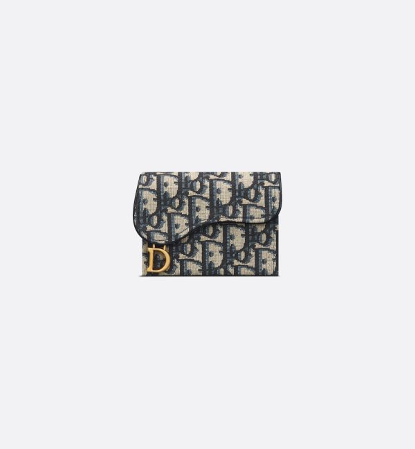 DIOR Saddle Jasmine Gusset Card Holder