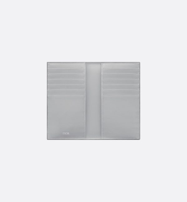 DIOR Long Bifold Card Holder Gray CD Diamond Canvas - Image 5