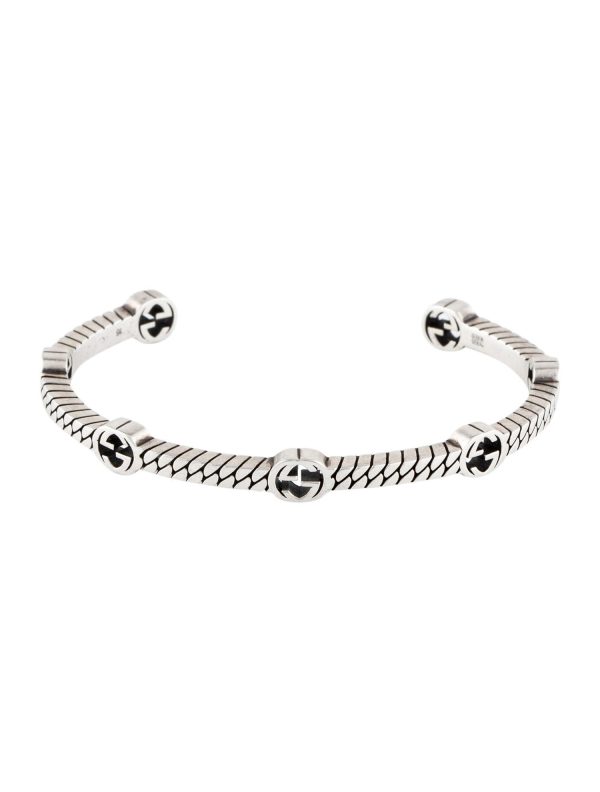 GUCCI Thin Interlocking G Cuff Bracelet