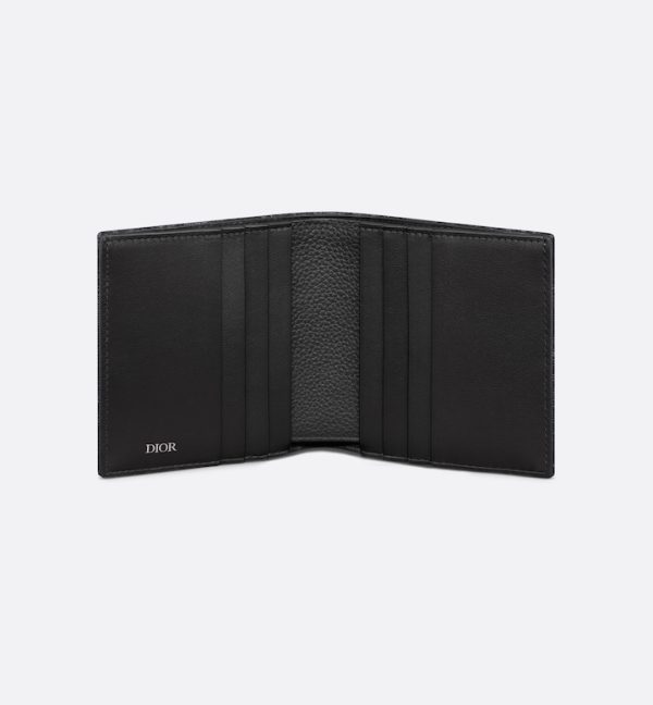 DIOR Vertical Bifold Wallet Black Oblique Jacquard - Image 4