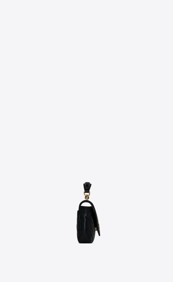 SAINT LAURENT COLLEGE MINI CHAIN BAG IN SHINY CRACKLED LEATHER - Image 5