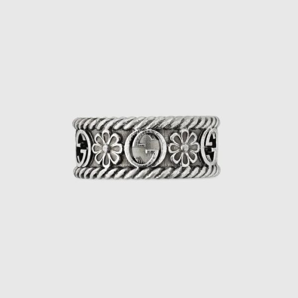 GUCCI INTERLOCKING SILVeR RING - Image 3