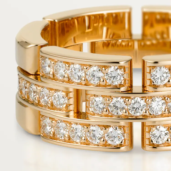CARTIER MAILLON PANTHÈRE RING, 3 HALF DIAMOND-PAVED ROWS - Image 3