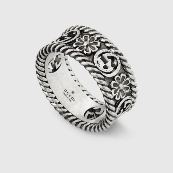GUCCI INTERLOCKING SILVeR RING - Image 2