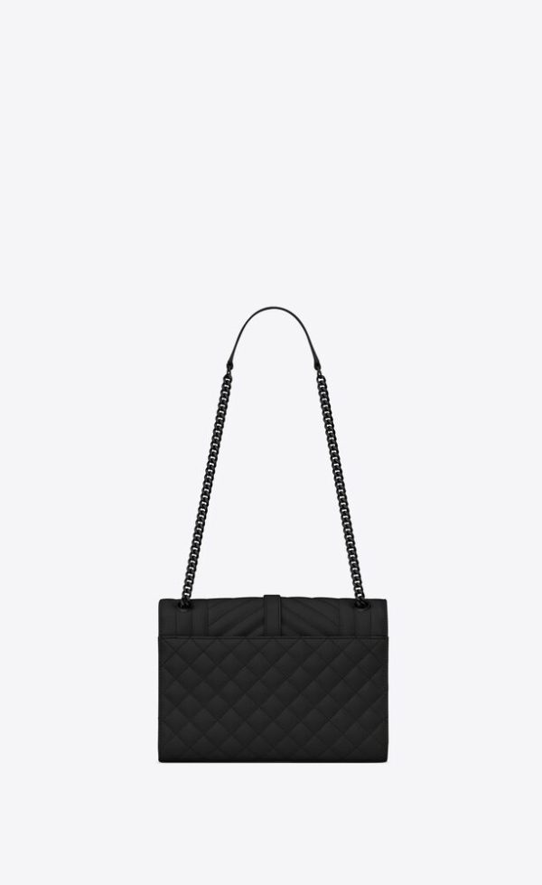 SAINT LAURENT ENVELOPE MEDIUM IN QUILTED GRAIN DE POUDRE EMBOSSED LEATHER - Image 4