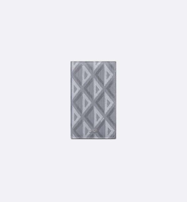 DIOR Long Bifold Card Holder Gray CD Diamond Canvas - Image 4