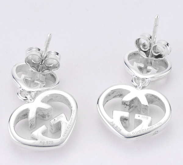 GUCCI Love Britt G Heart Earrings in SiLVer - Image 3