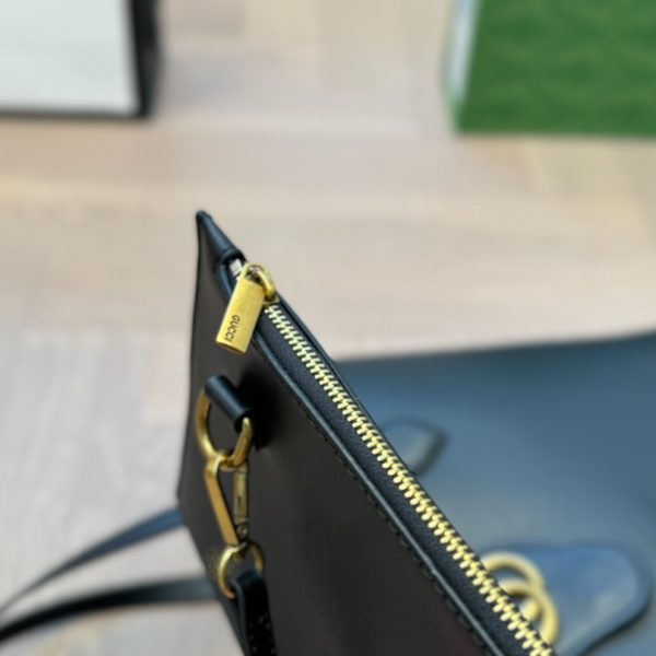 GUCCI New Sakai Calfskin Lux Medium Dahlia Tote Black - Image 7