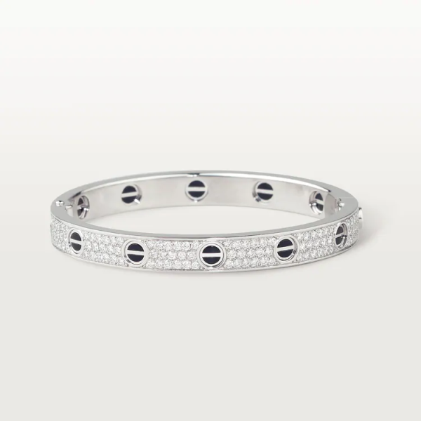 CARTIER LOVE BRACELET, DIAMOND-PAVED, CERAMIC