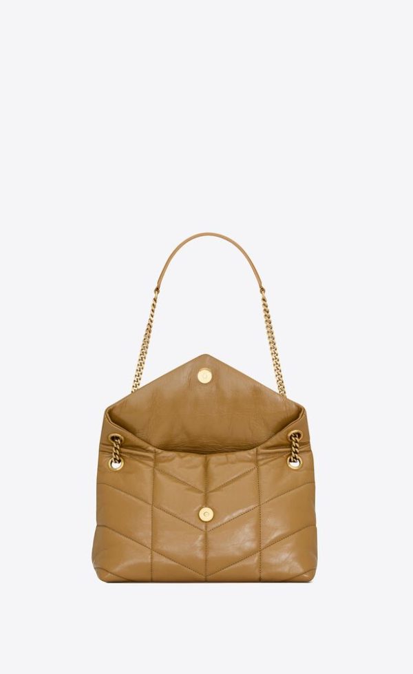 SAINT LAURENT SMALL PUFFER IN CRINKLED LEATHER - Image 3