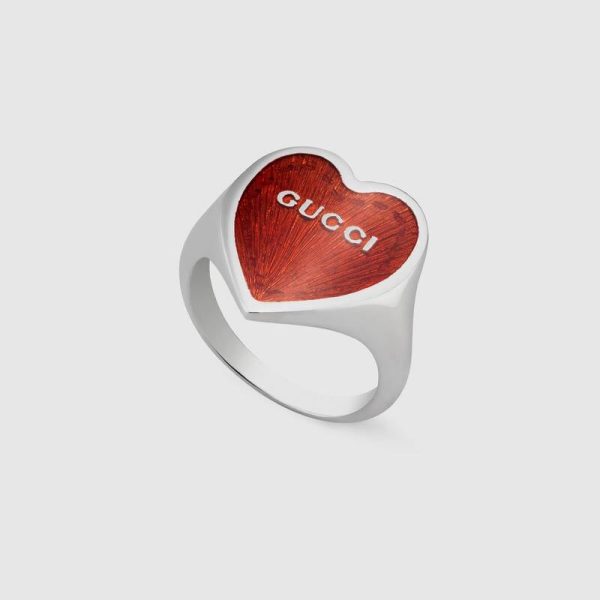 GUCCI HEART ENAMEL RING