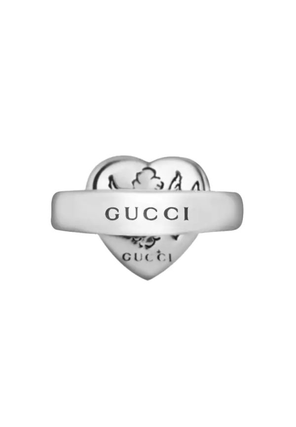 GUCCI Blind For Love Heart Shape Sterling Silver Ring - Image 4