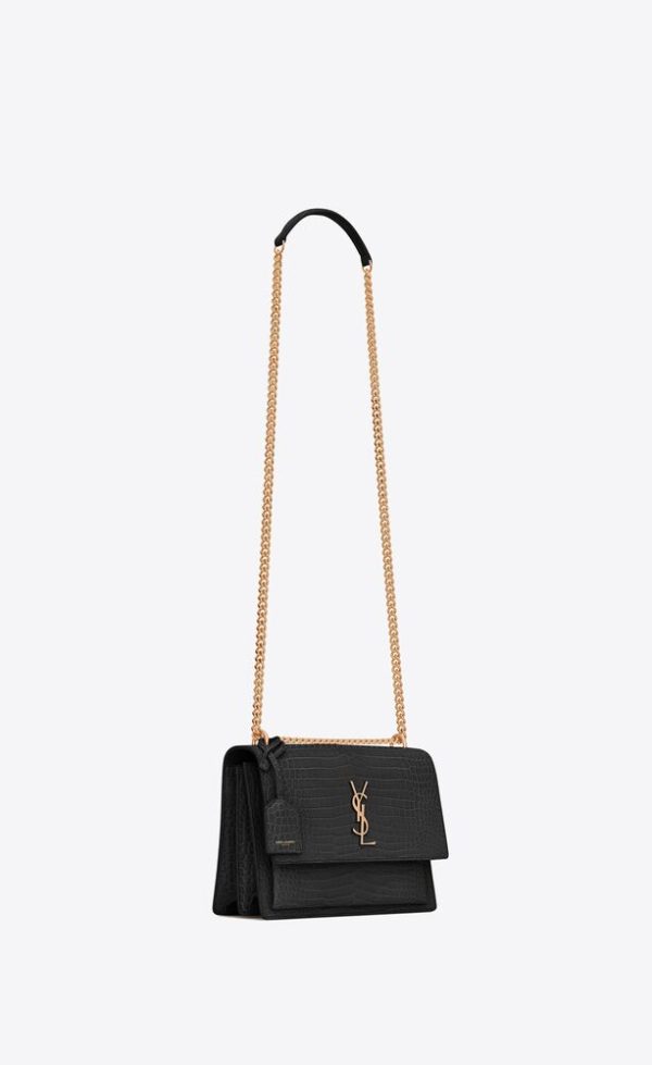 SAINT LAURENT SUNSET MEDIUM IN CROCODILE-EMBOSSED LEATHER - Image 2