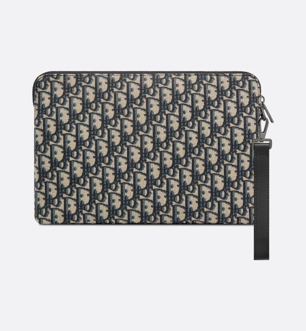 DIOR Pouch Beige and black Oblique jacquard