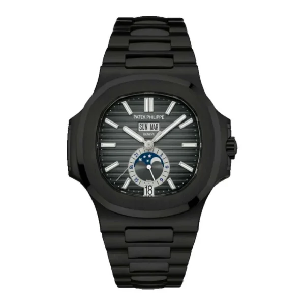 Black Patek Philippe DLC-PVD Nautilus Annual Calendar 40.5 mm | Black Pvd/Dlc Stainless Steel bracelet | Black dial | Men's Watch 5726/1A-001-pvd-2