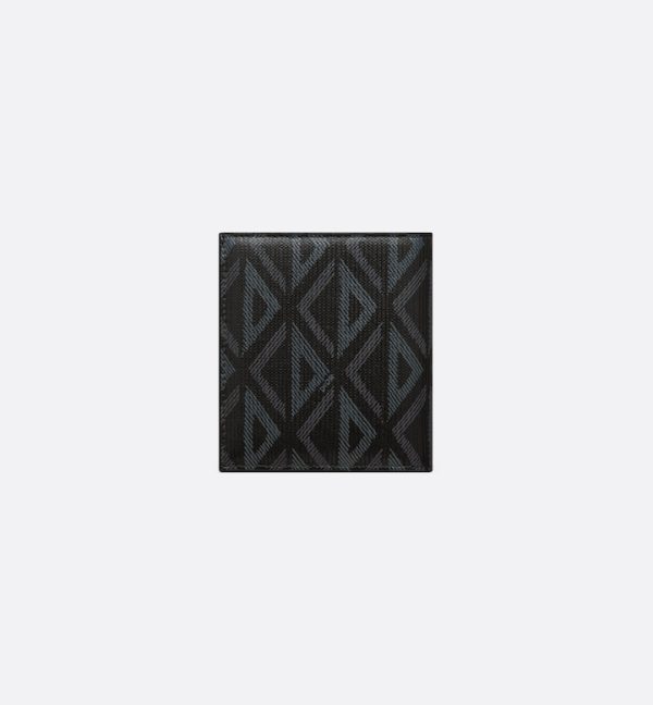 DIOR Vertical Bifold Wallet  Black CD Diamond Canvas - Image 6