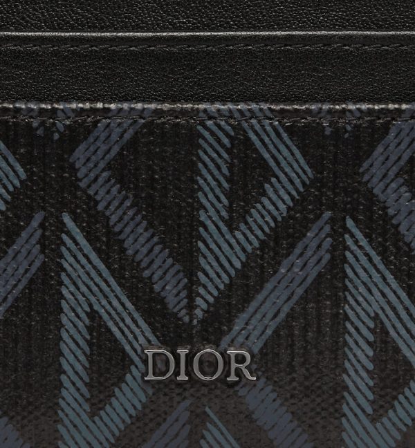DIOR Card Holder Black CD Diamond Canvas - Image 2