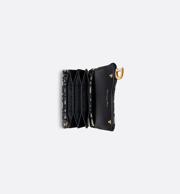 DIOR Saddle Jasmine Gusset Card Holder - Image 3