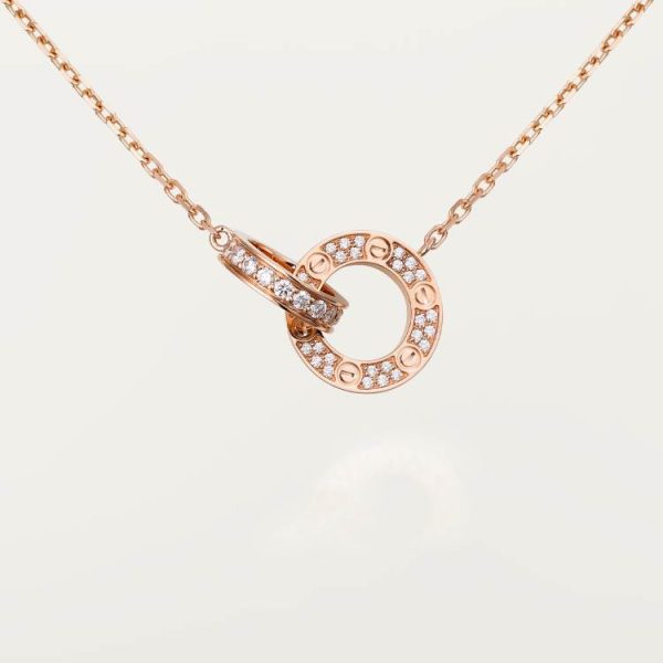 CARTIER LOVE NECKLACE, PAVED WITH DIAMONDS 18K ROSE GOLD - Image 2