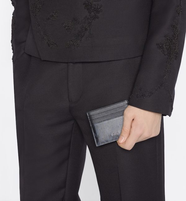 DIOR Card Holder Black CD Diamond Canvas - Image 3
