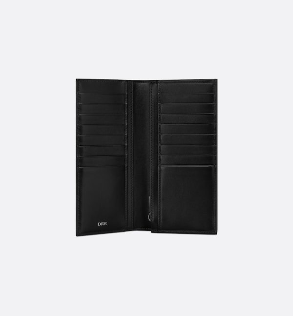 DIOR Vertical Bifold Wallet  Black CD Diamond Canvas - Image 2