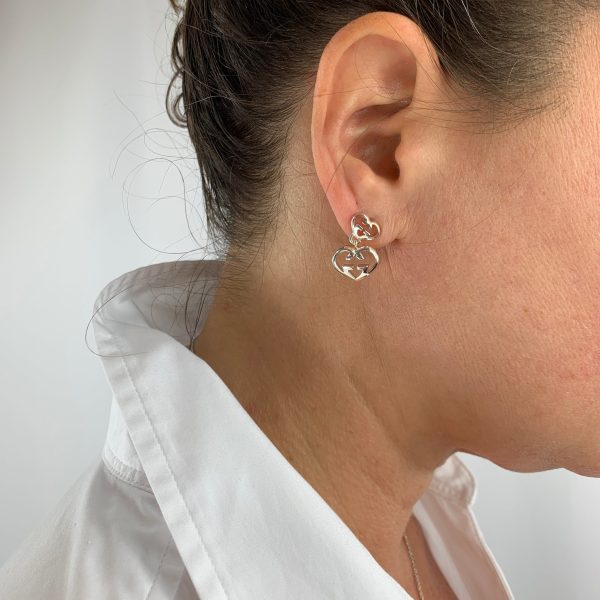 GUCCI Love Britt G Heart Earrings in SiLVer - Image 5