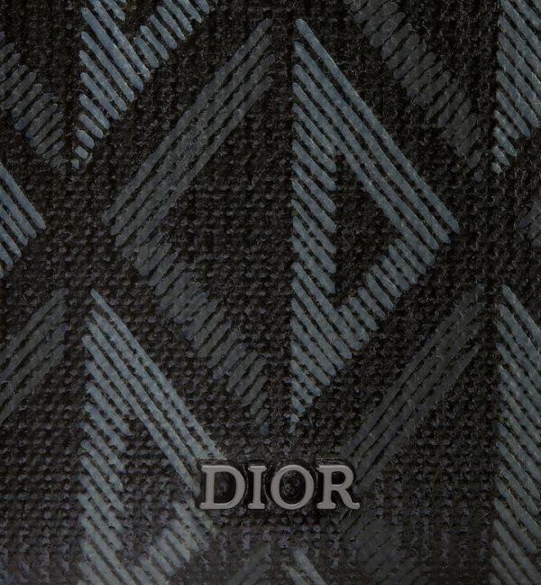 DIOR Vertical Bifold Wallet  Black CD Diamond Canvas - Image 5
