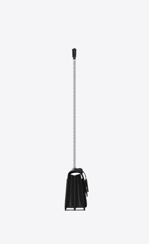 SAINT LAURENT SUNSET MEDIUM IN CROCODILE-EMBOSSED LEATHER - Image 4