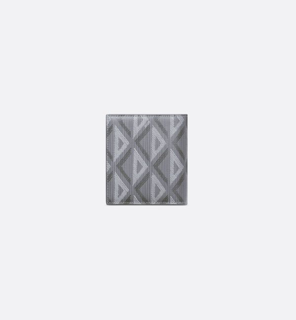 DIOR Compact Vertical Wallet Gray CD Diamond Canvas