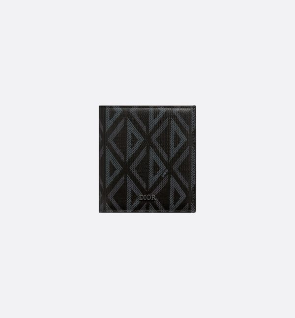 DIOR Vertical Bifold Wallet  Black CD Diamond Canvas