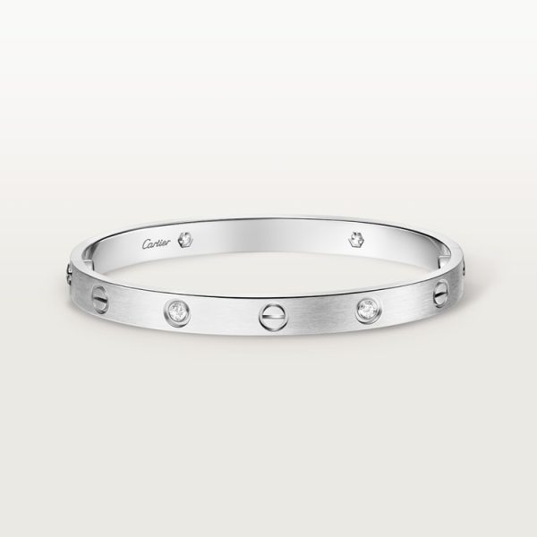 CARTIER LOVE BRACELET, CLASSIC MODEL, BRUSHED, 4 DIAMONDS