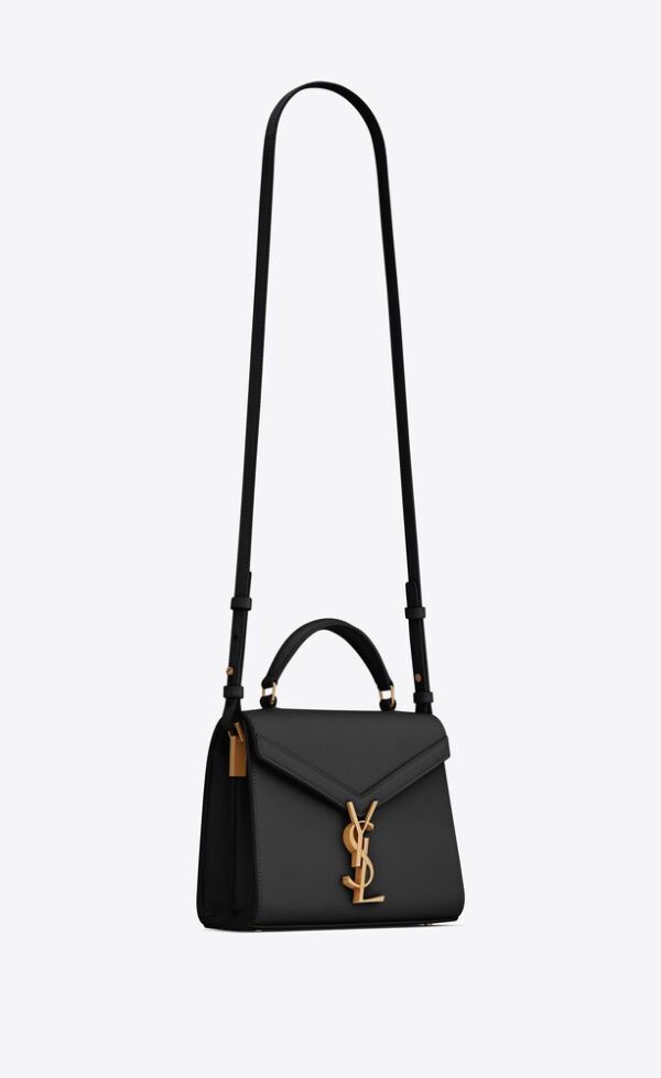 SAINT LAURENT CASSANDRA MINI TOP HANDLE BAG IN GRAIN DE POUDRE EMBOSSED LEATHER - Image 2