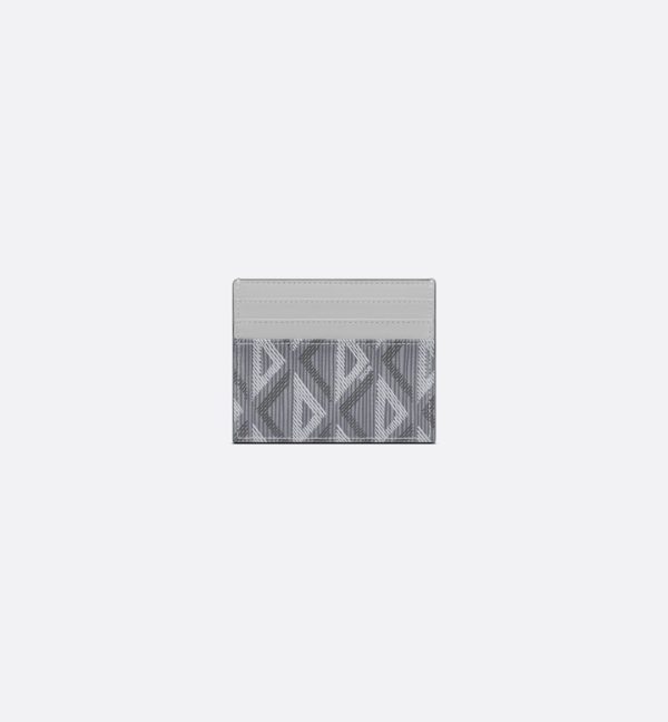 DIOR Card Holder Gray CD Diamond Canvas