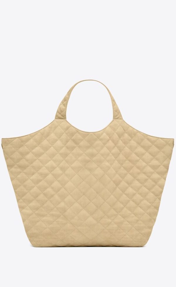 SAINT LAURENT ICARE MAXI SHOPPING BAG IN QUILTED NUBUCK SUEDE - Image 5