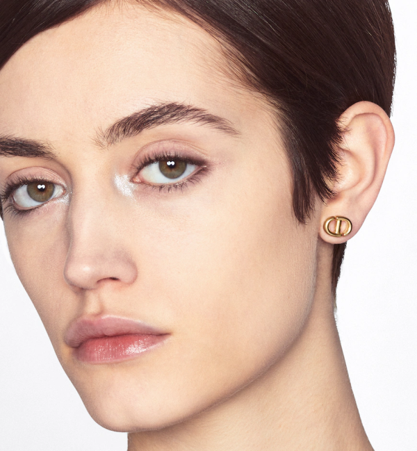 DIOR CD Navy Stud Earrings - Image 2
