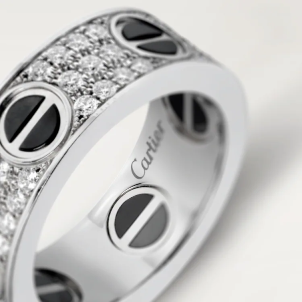 CARTIER LOVE RING, DIAMOND-PAVED, CERAMIC - Image 5